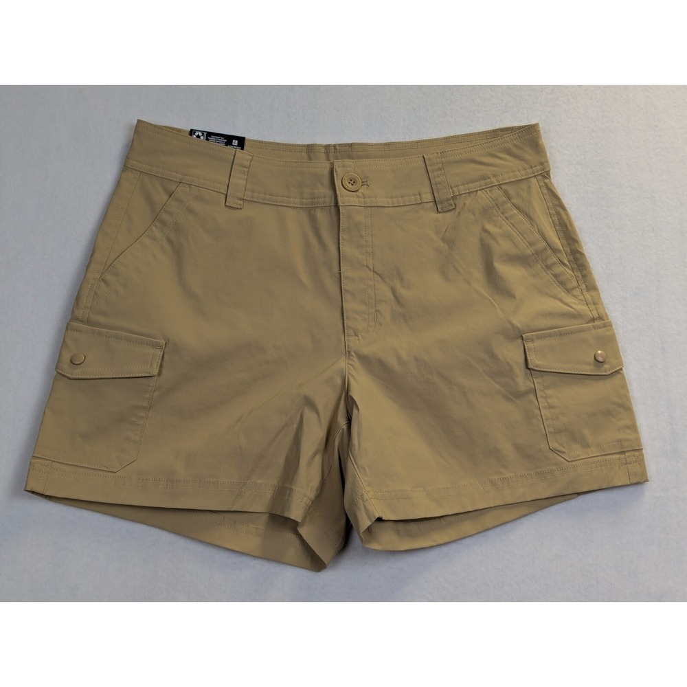 Eddie Bauer Womens Shorts Cargo Size 10 Pocket Nylon Blend Khaki